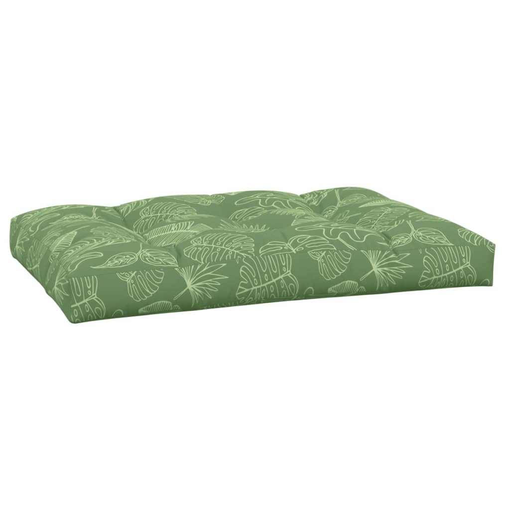 Pallet cushion, 120x80x12cm, fabric, with leaves