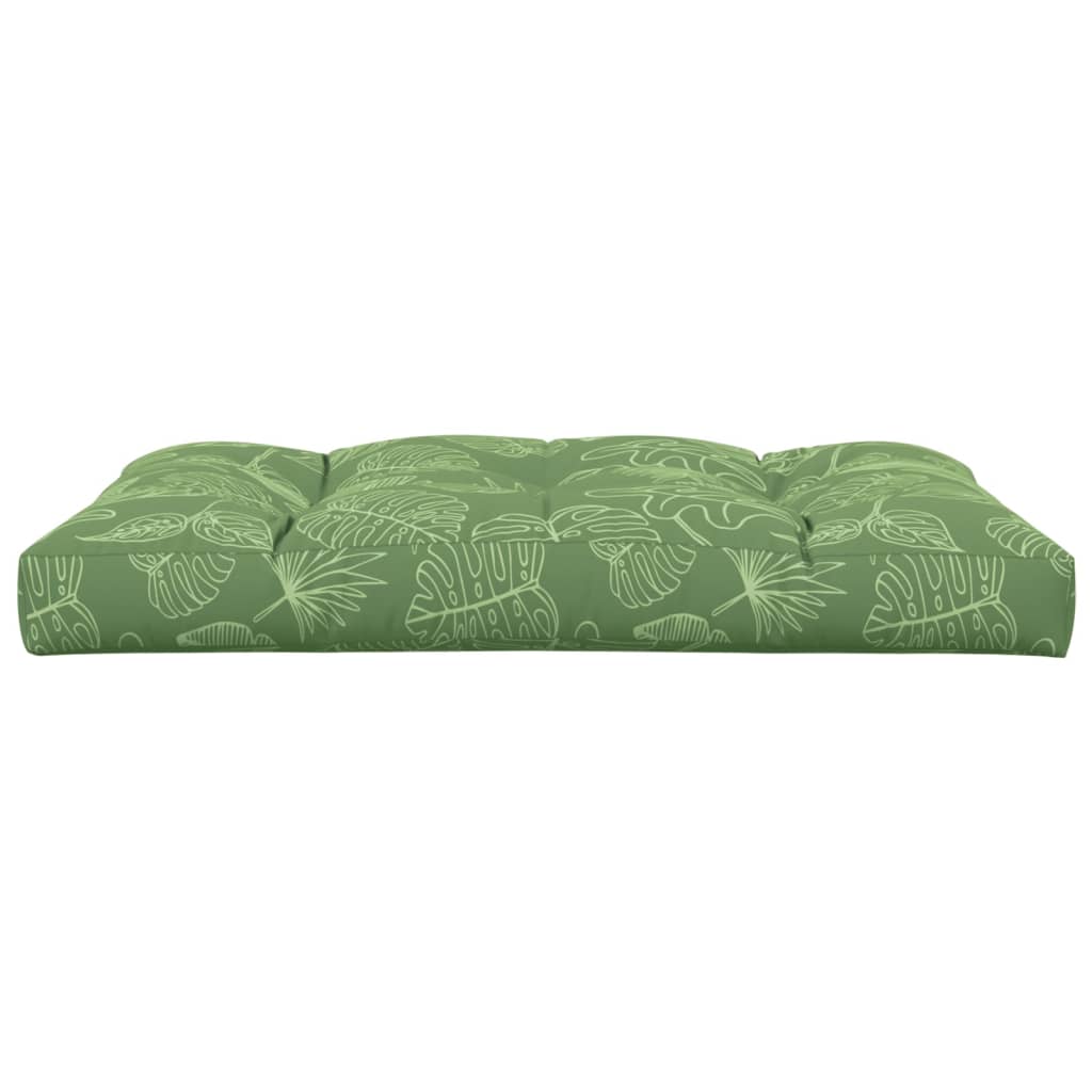 Pallet cushion, 120x80x12cm, fabric, with leaves