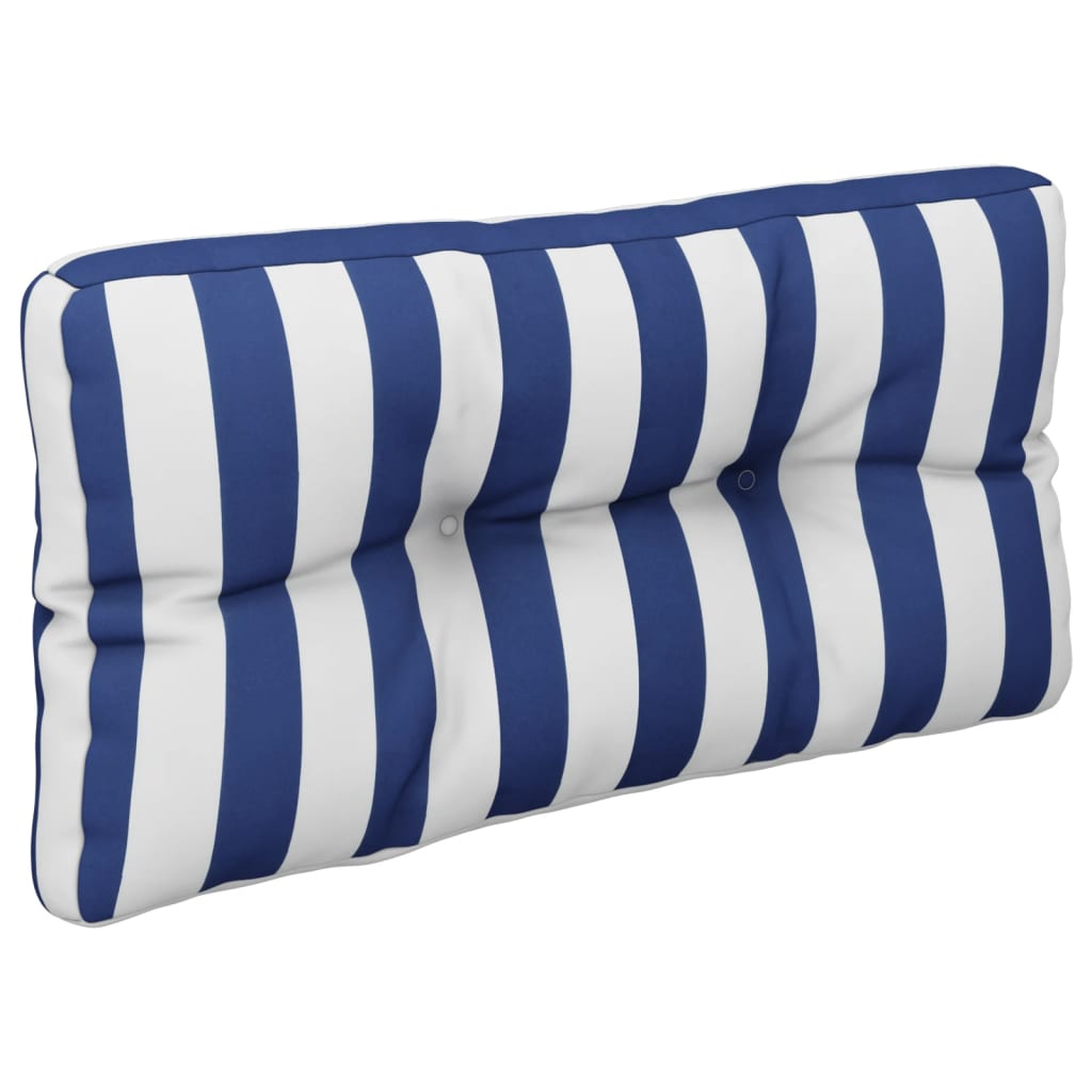 Pallet cushion, blue/white, 70x40x12cm, fabric, striped