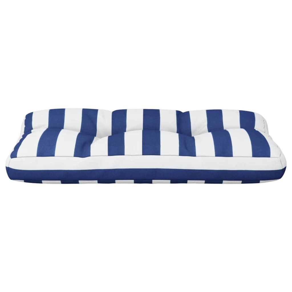 Pallet cushion, blue/white, 70x40x12cm, fabric, striped