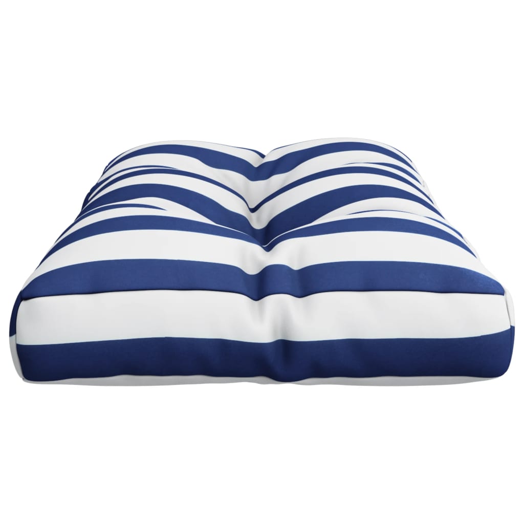 Pallet cushion, blue/white, 70x40x12cm, fabric, striped