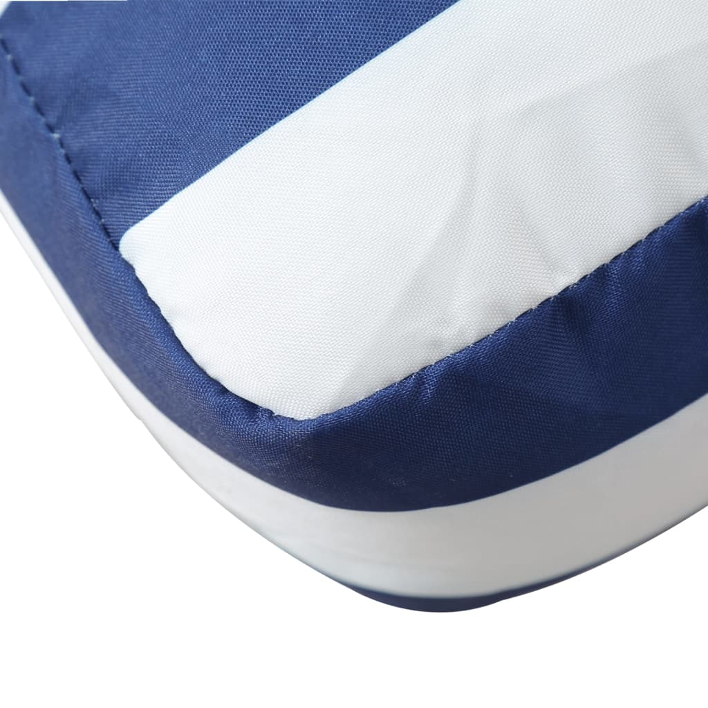 Pallet cushion, blue/white, 70x40x12cm, fabric, striped