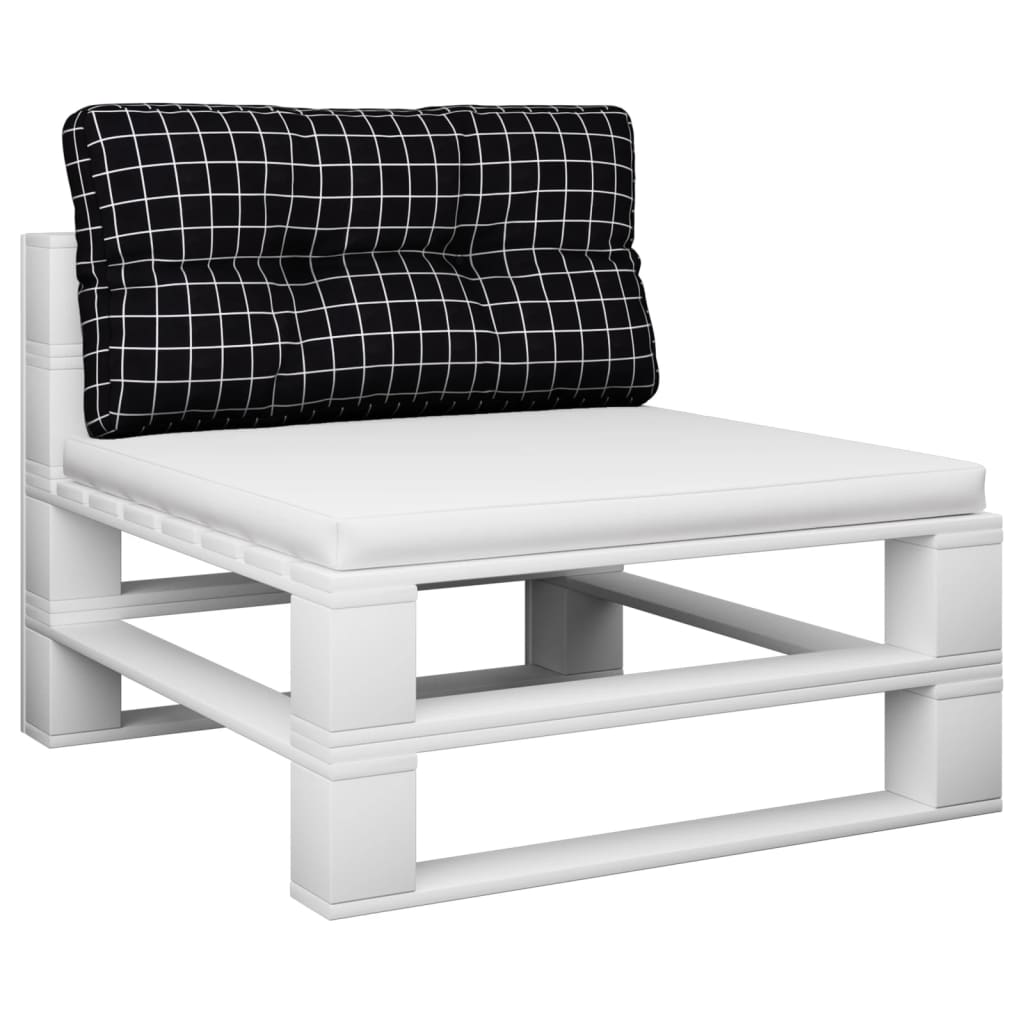 Pallet cushion, 70x40x12cm, fabric, with black checks