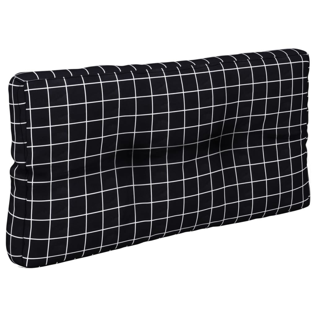 Pallet cushion, 70x40x12cm, fabric, with black checks