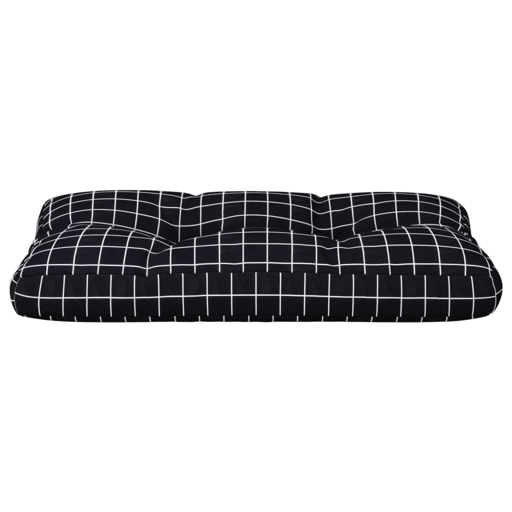 Pallet cushion, 70x40x12cm, fabric, with black checks