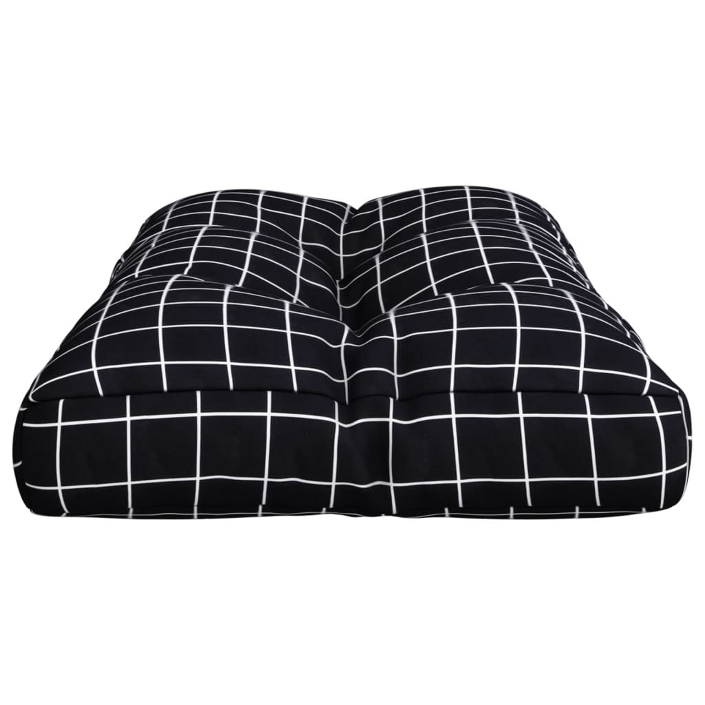 Pallet cushion, 70x40x12cm, fabric, with black checks