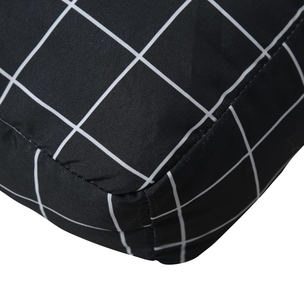 Pallet cushion, 70x40x12cm, fabric, with black checks