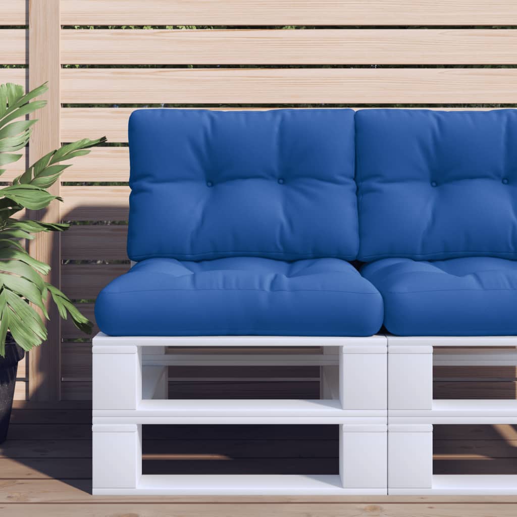 Pallet cushions, 2 pcs, royal blue, fabric