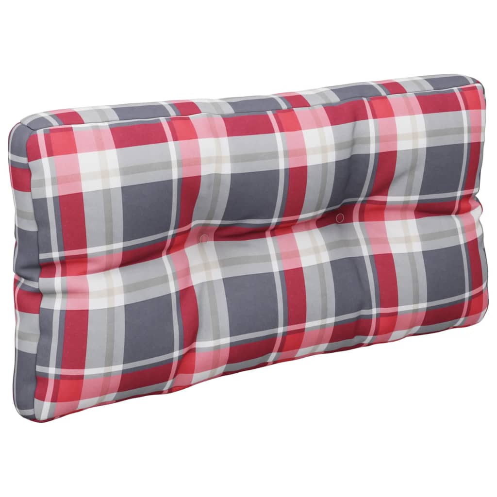 Pallet cushions, 2 pcs, red, fabric, checkered