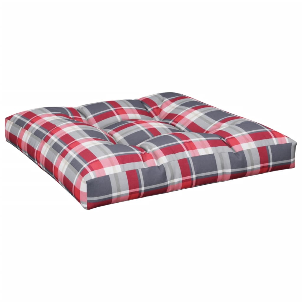 Pallet cushions, 2 pcs, red, fabric, checkered