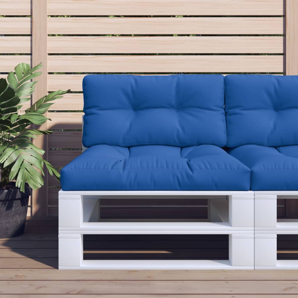 Pallet cushions, 2 pcs, royal blue, fabric