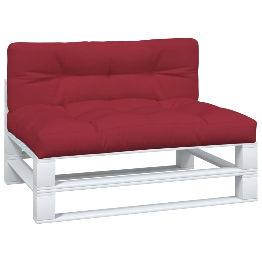 Pallet cushions, 2 pcs., wine red, fabric