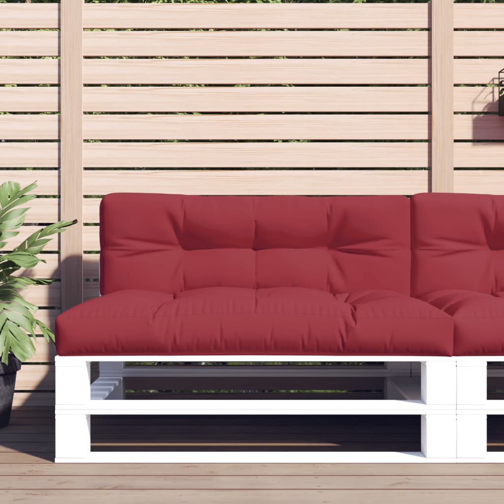 Pallet cushions, 2 pcs., wine red, fabric