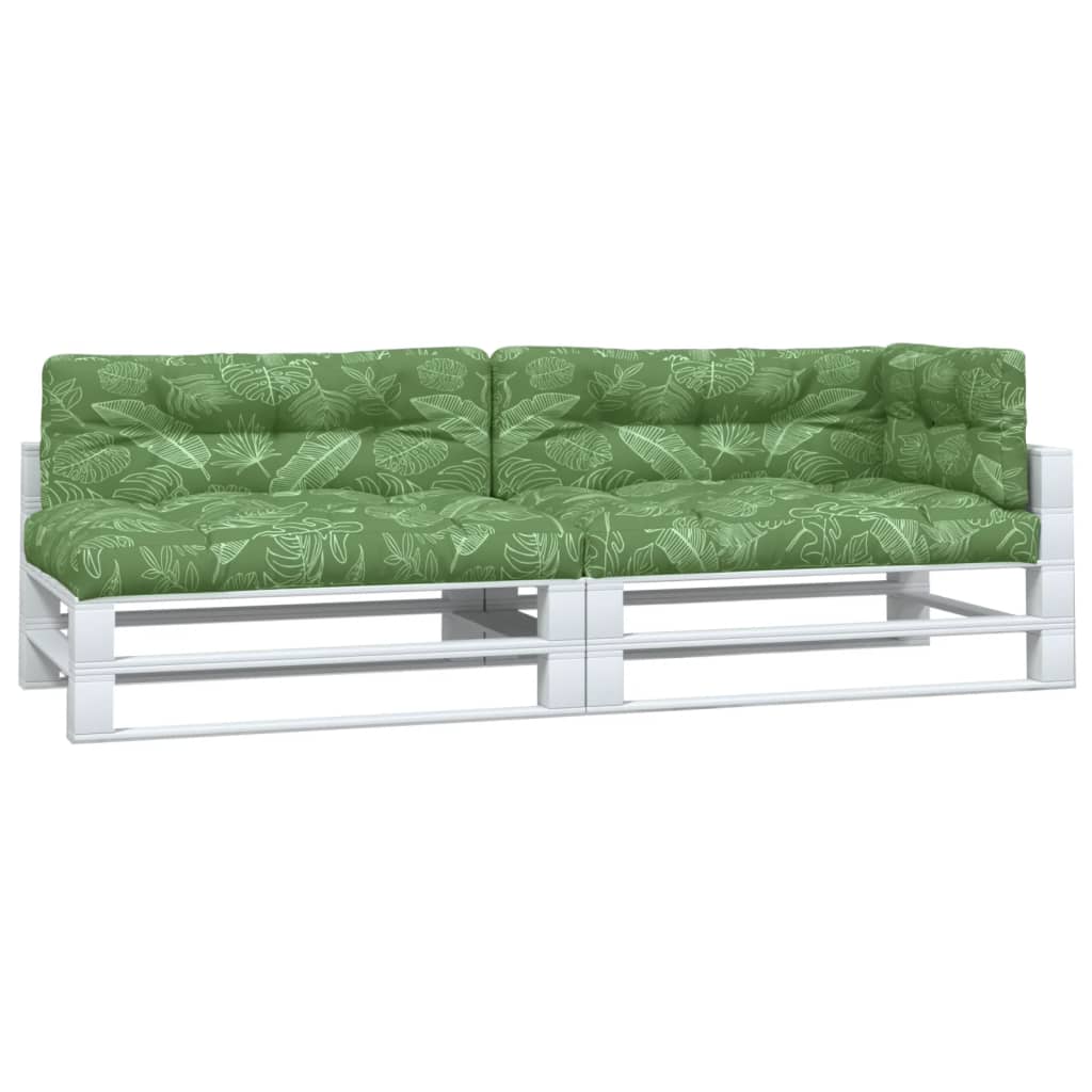 Pallet cushions, 5 pcs., fabric, with leaves