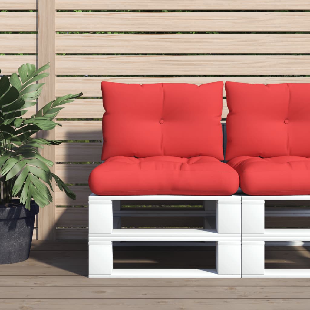 Pallet cushions, 2 pcs, red, fabric