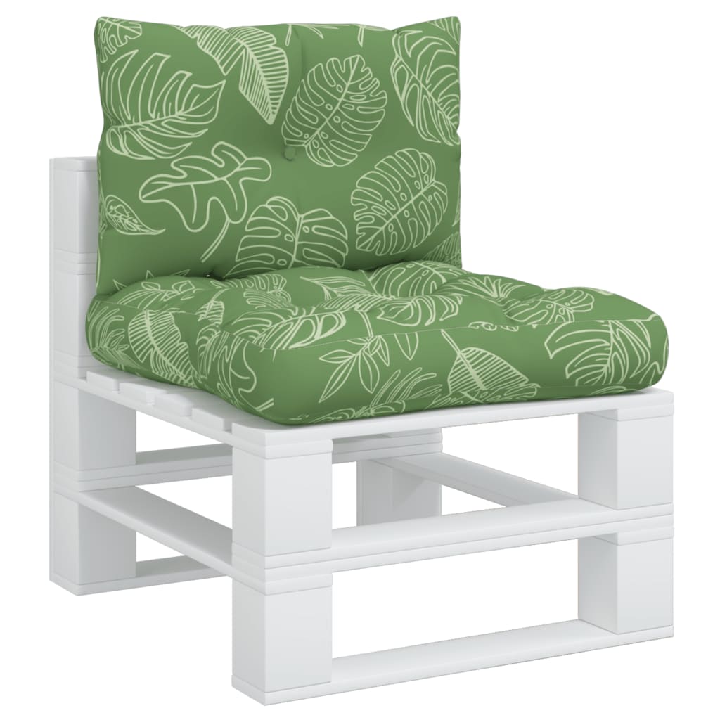 Pallet cushions, 2 pcs, Oxford fabric, with leaves
