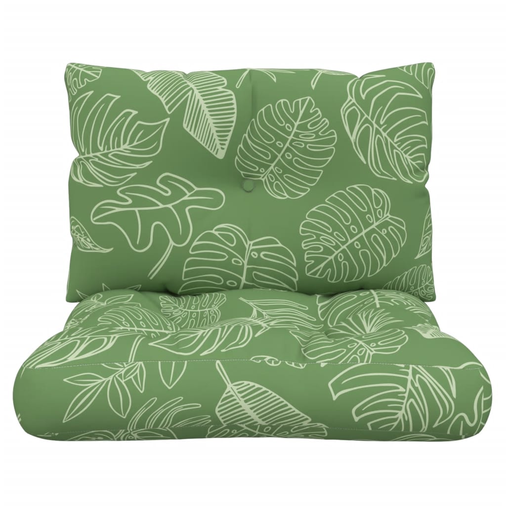 Pallet cushions, 2 pcs, Oxford fabric, with leaves