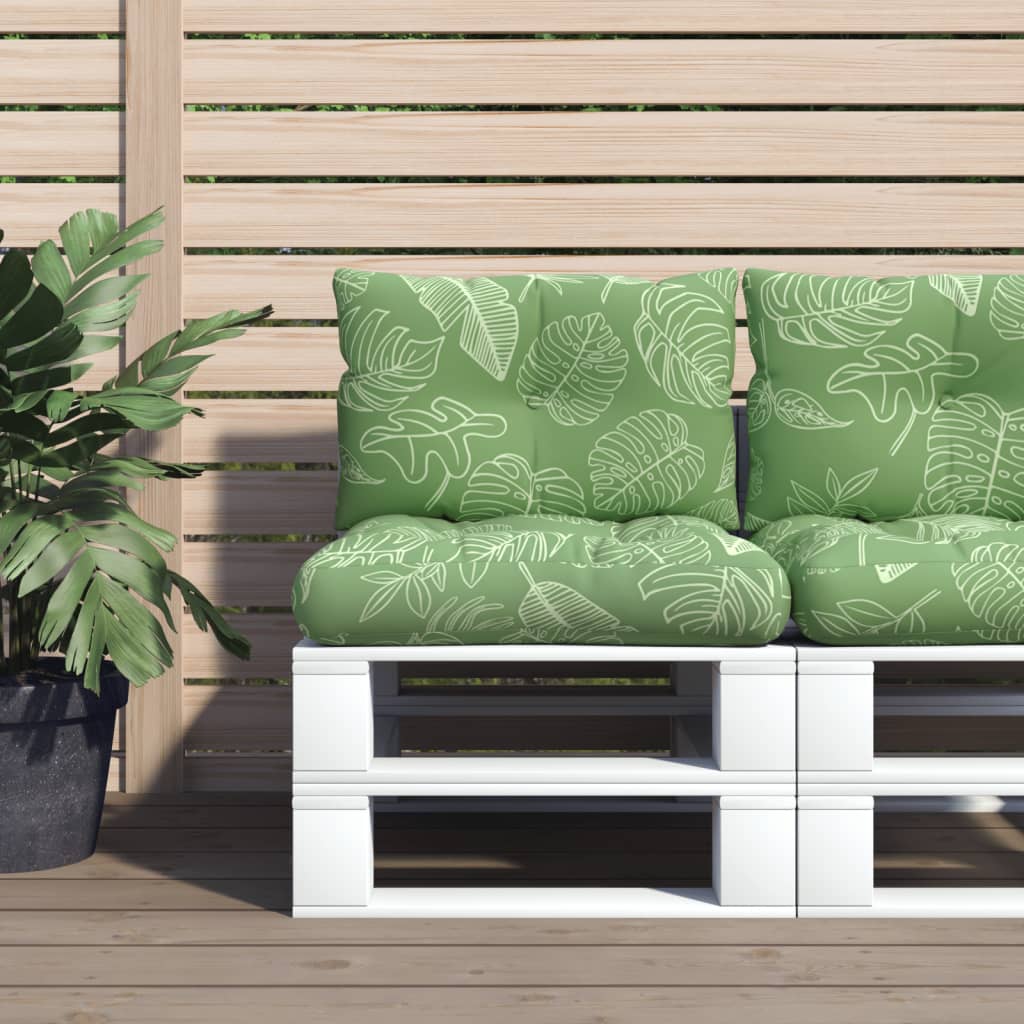 Pallet cushions, 2 pcs, Oxford fabric, with leaves