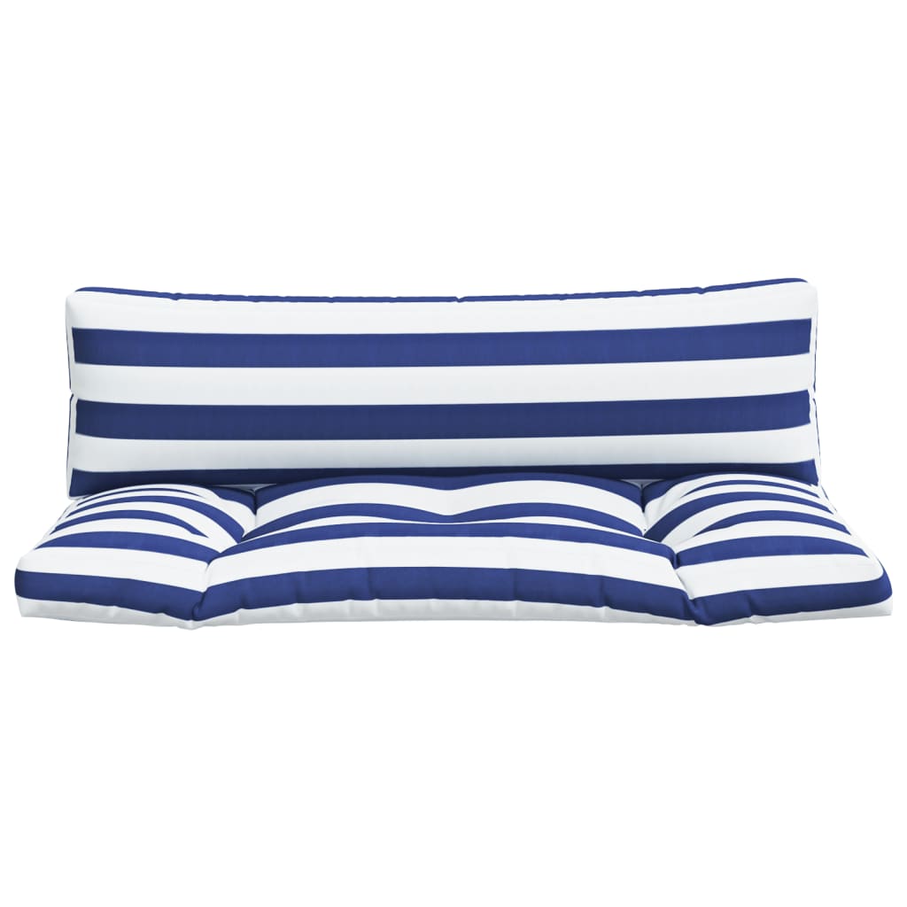 Pallet cushions, 2 pcs, blue and white, oxford fabric