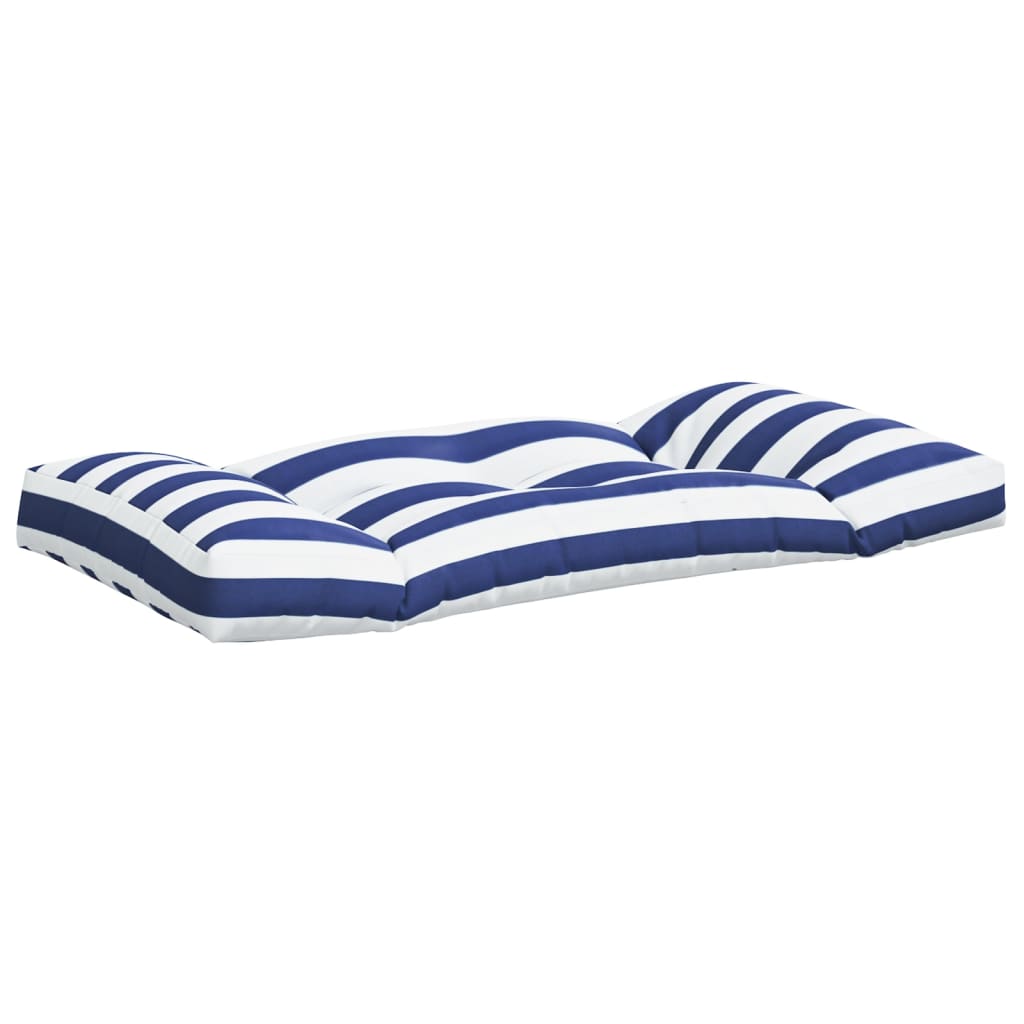 Pallet cushions, 2 pcs, blue and white, oxford fabric