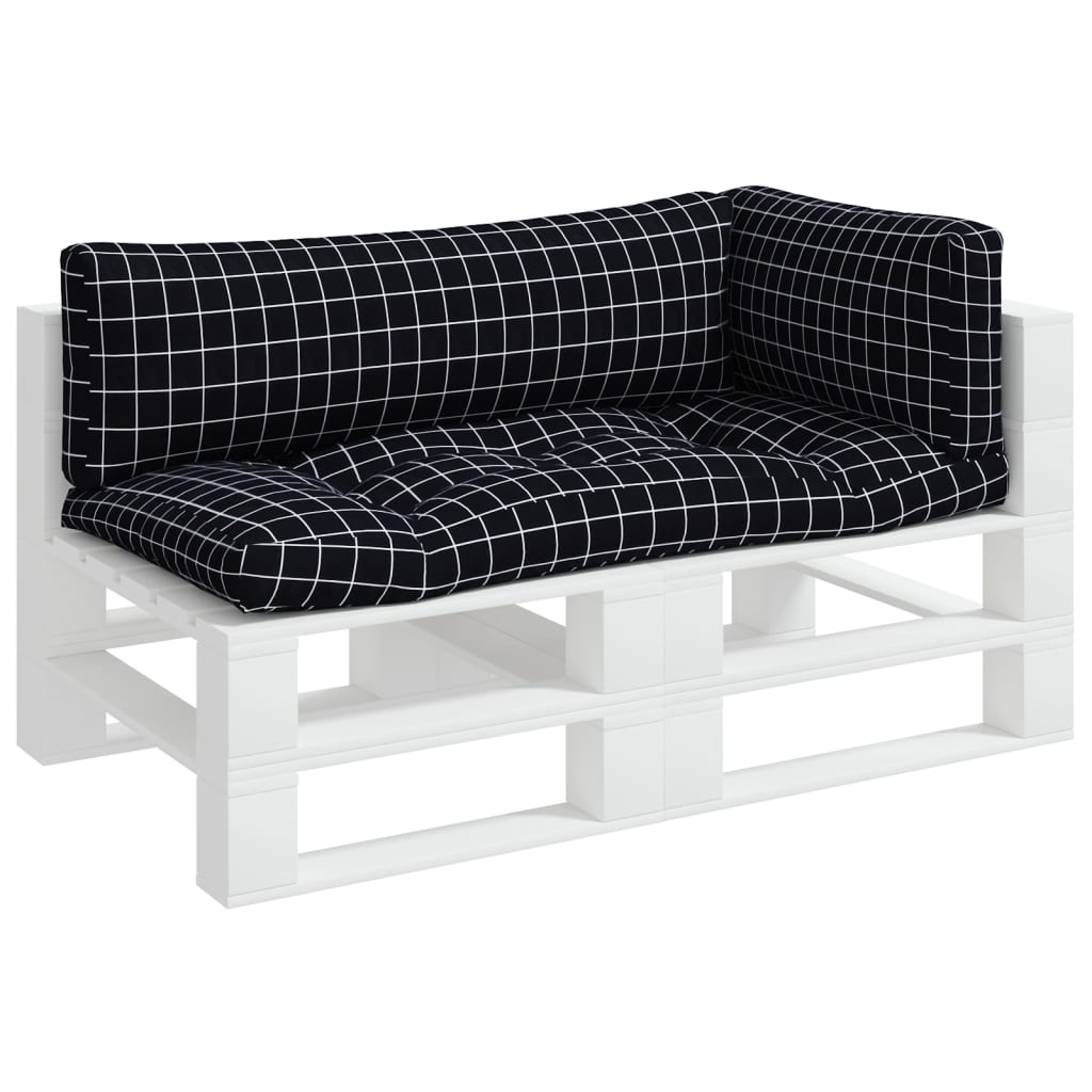 Pallet cushions, 3 pcs, Oxford fabric, black checkered