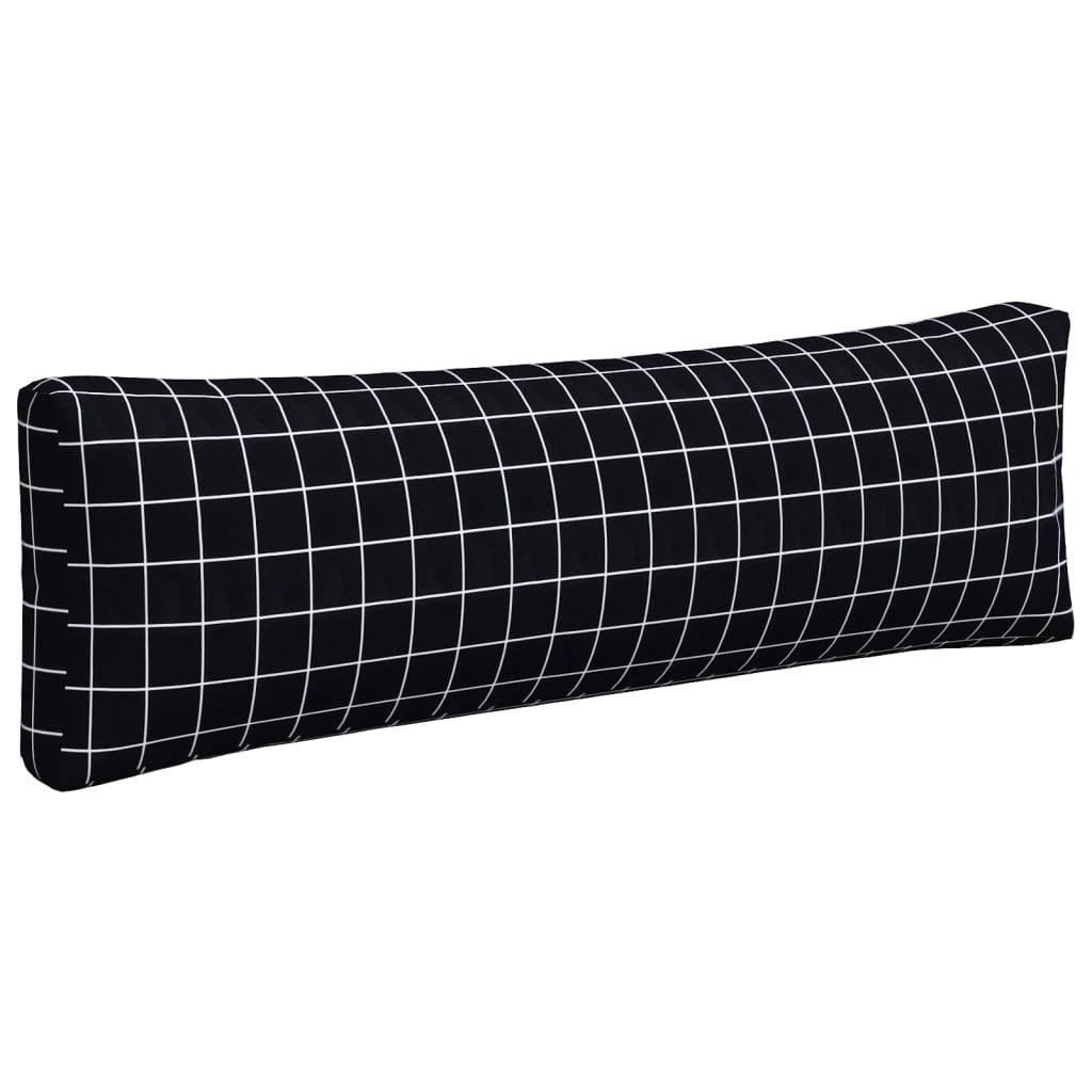 Pallet cushions, 3 pcs, Oxford fabric, black checkered
