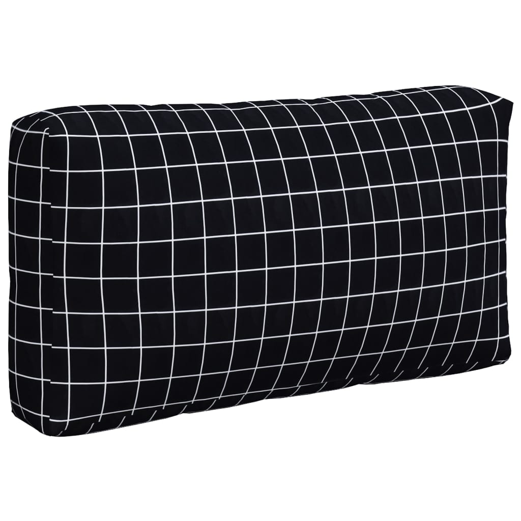 Pallet cushions, 3 pcs, Oxford fabric, black checkered