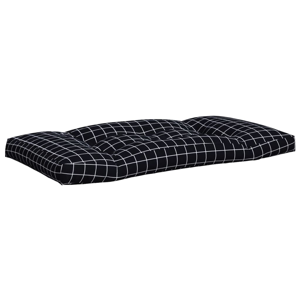 Pallet cushions, 3 pcs, Oxford fabric, black checkered