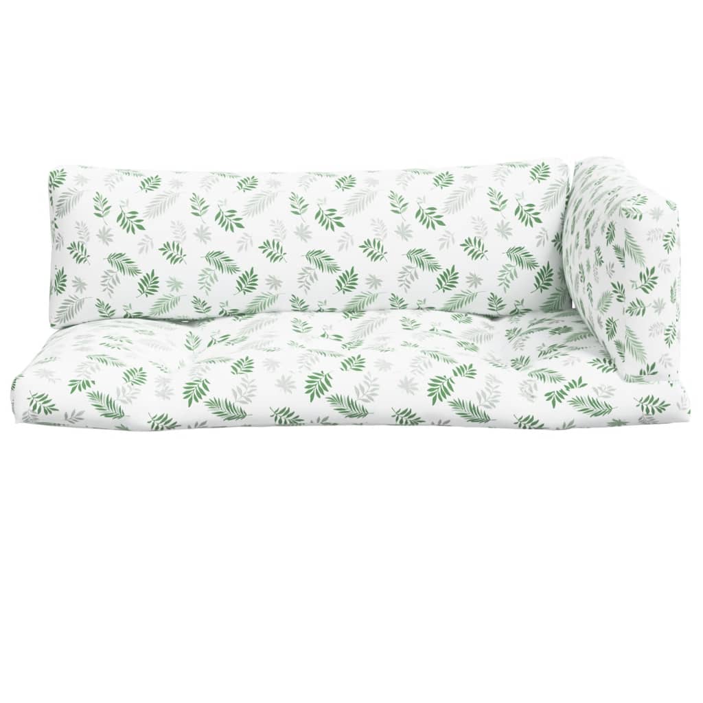Pallet cushions, 3 pcs, oxford fabric, with leaves