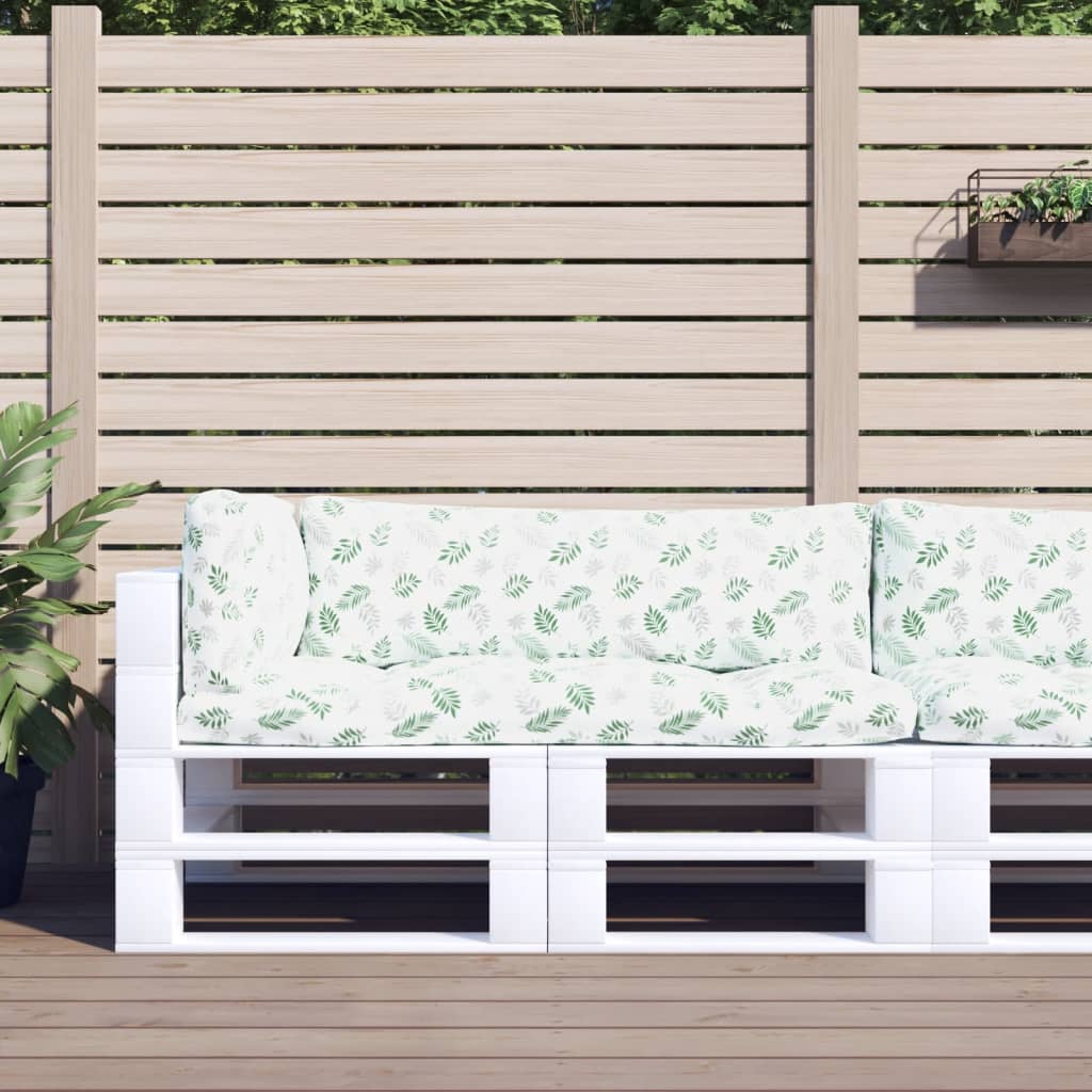 Pallet cushions, 3 pcs, oxford fabric, with leaves