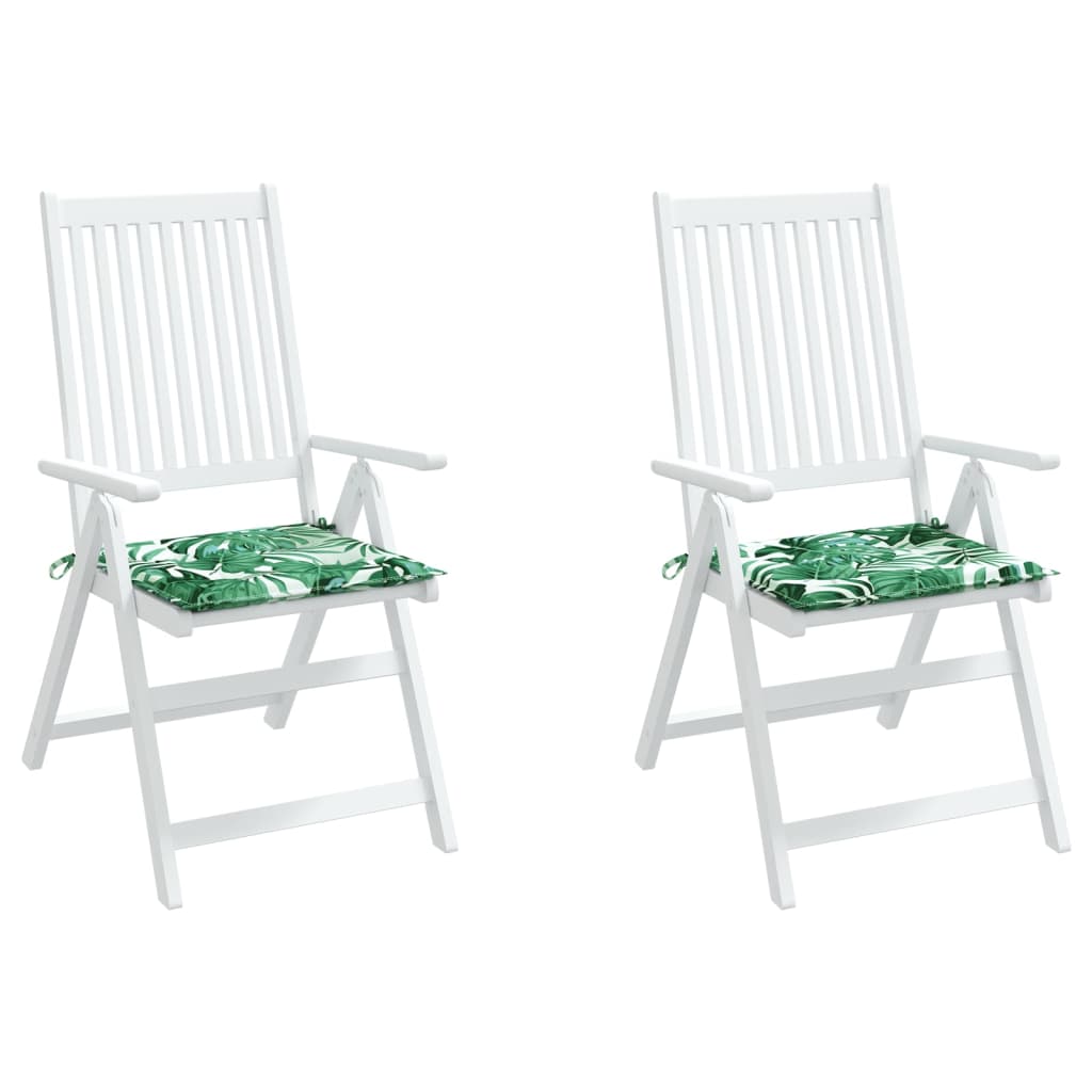 Chair cushions, 2 pcs., 40x40x4cm, fabric, with leaves