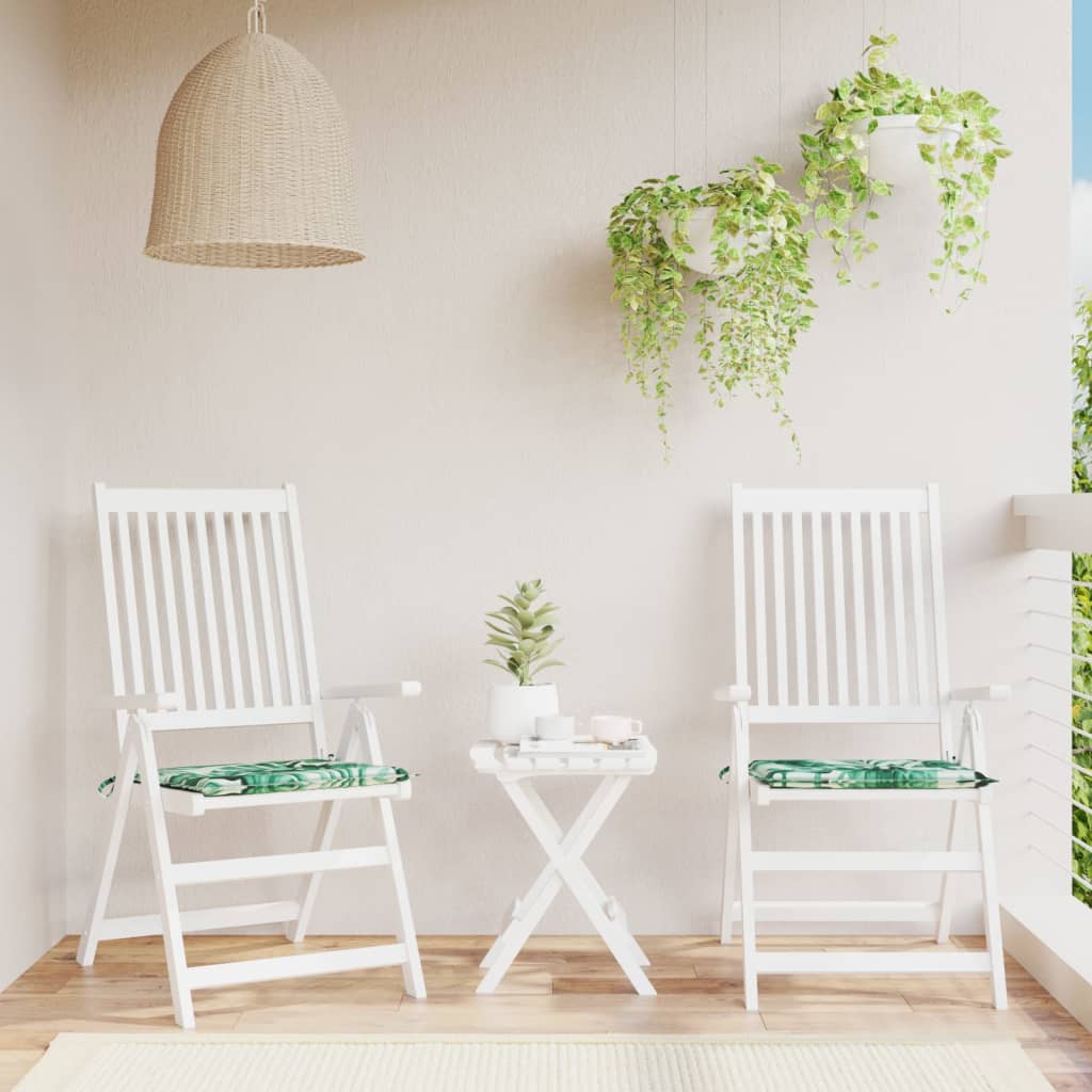 Chair cushions, 2 pcs., 40x40x4cm, fabric, with leaves