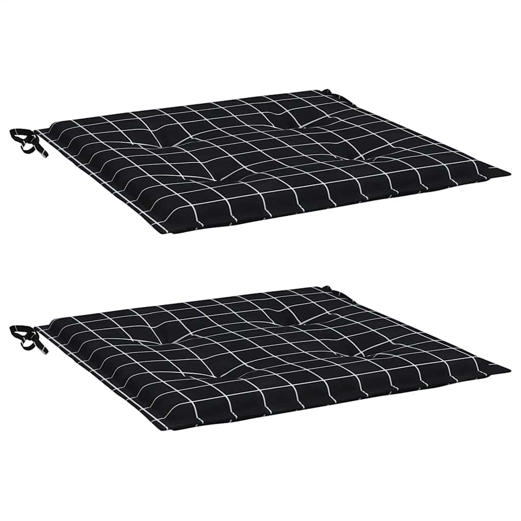 Chair pads, 2 pc., 40x40x4cm, fabric, black check