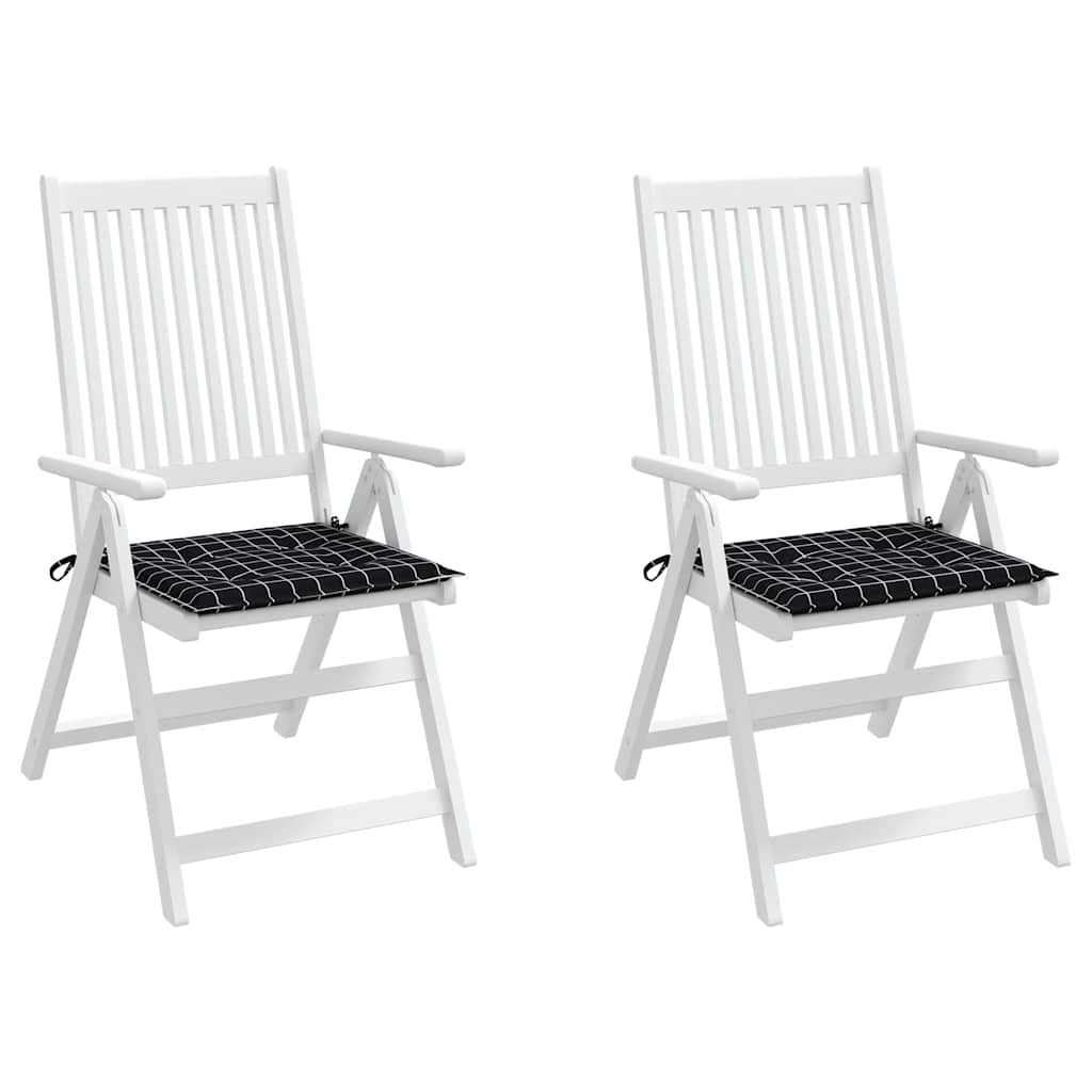 Chair pads, 2 pc., 40x40x4cm, fabric, black check