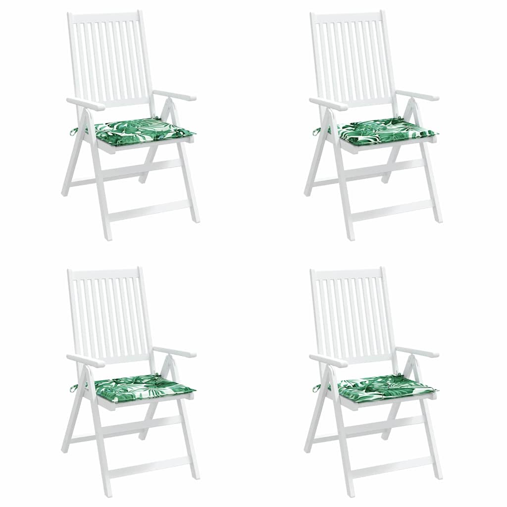 Kėdžių pagalvės 4 pcs Lapų raštas 50 x 50 x 4 cm