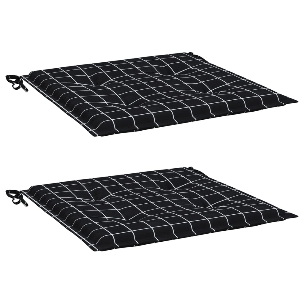 Chair cushions, 2 pcs., 50x50x4cm, fabric, black squares