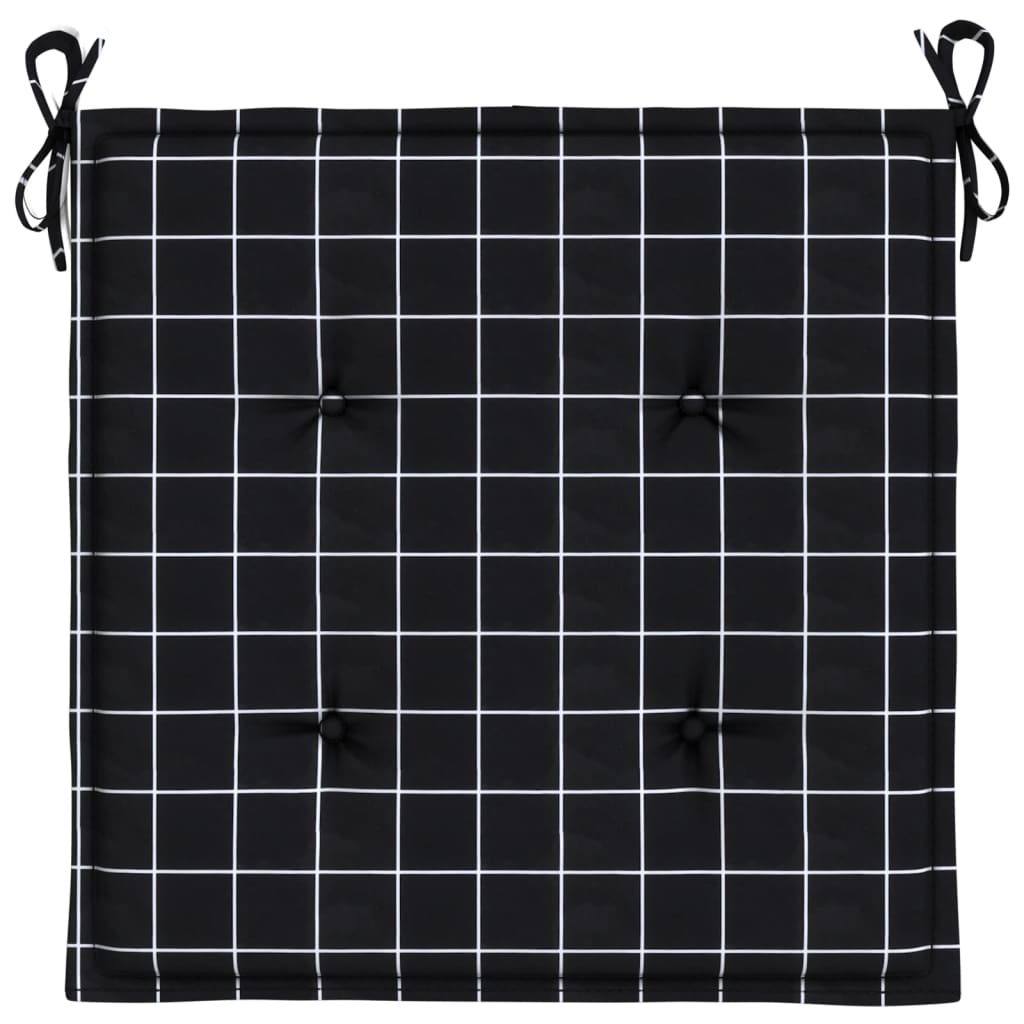 Chair cushions, 2 pcs., 50x50x4cm, fabric, black squares