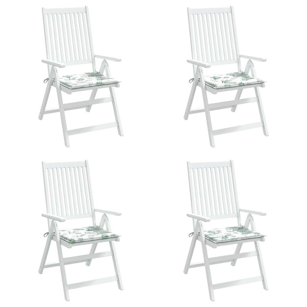Chair cushions, 4 pcs., 50x50x4cm, fabric, with leaves