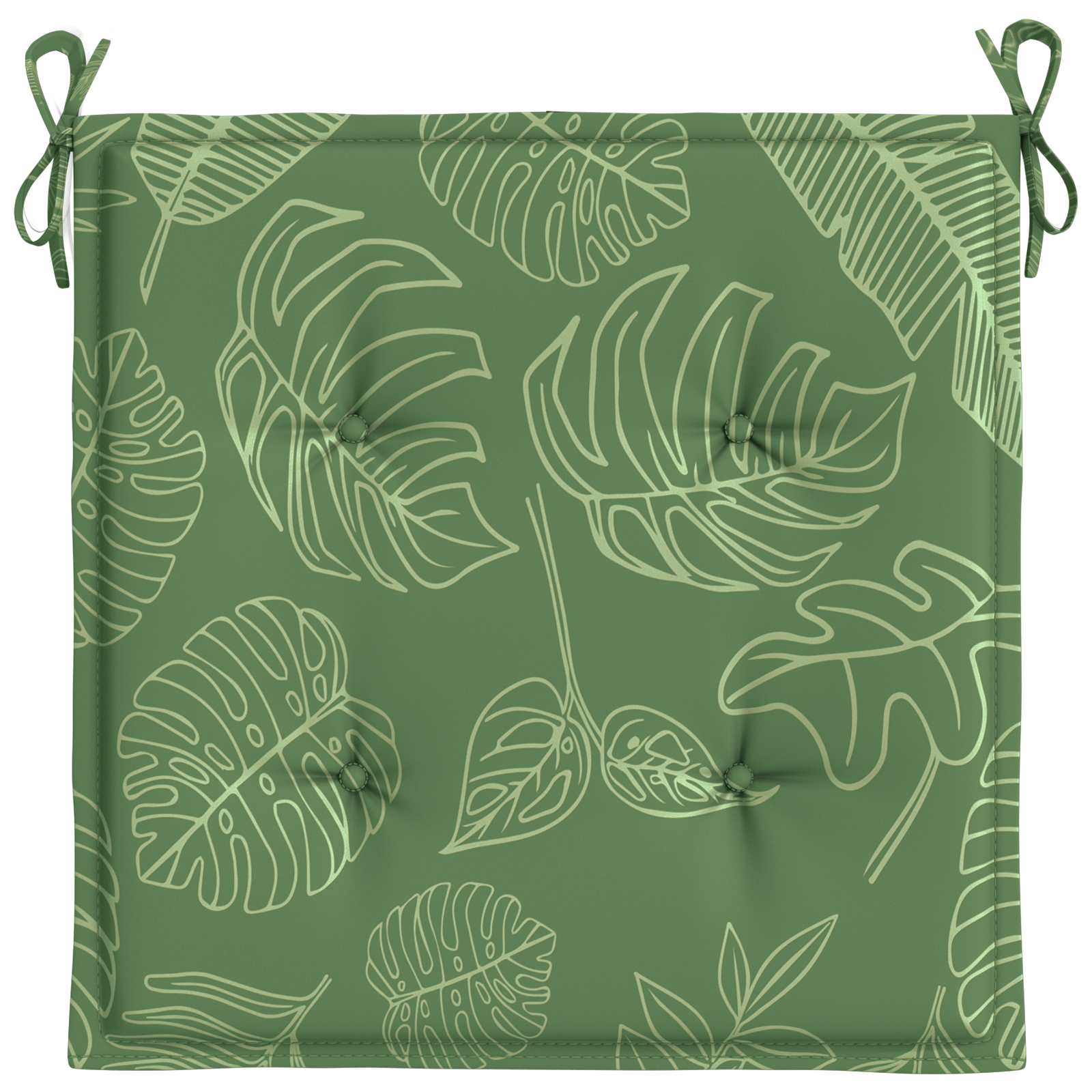 Kėdžių pagalvės 4 pcs Žalia ir balta 50 x 50 x 4 cm