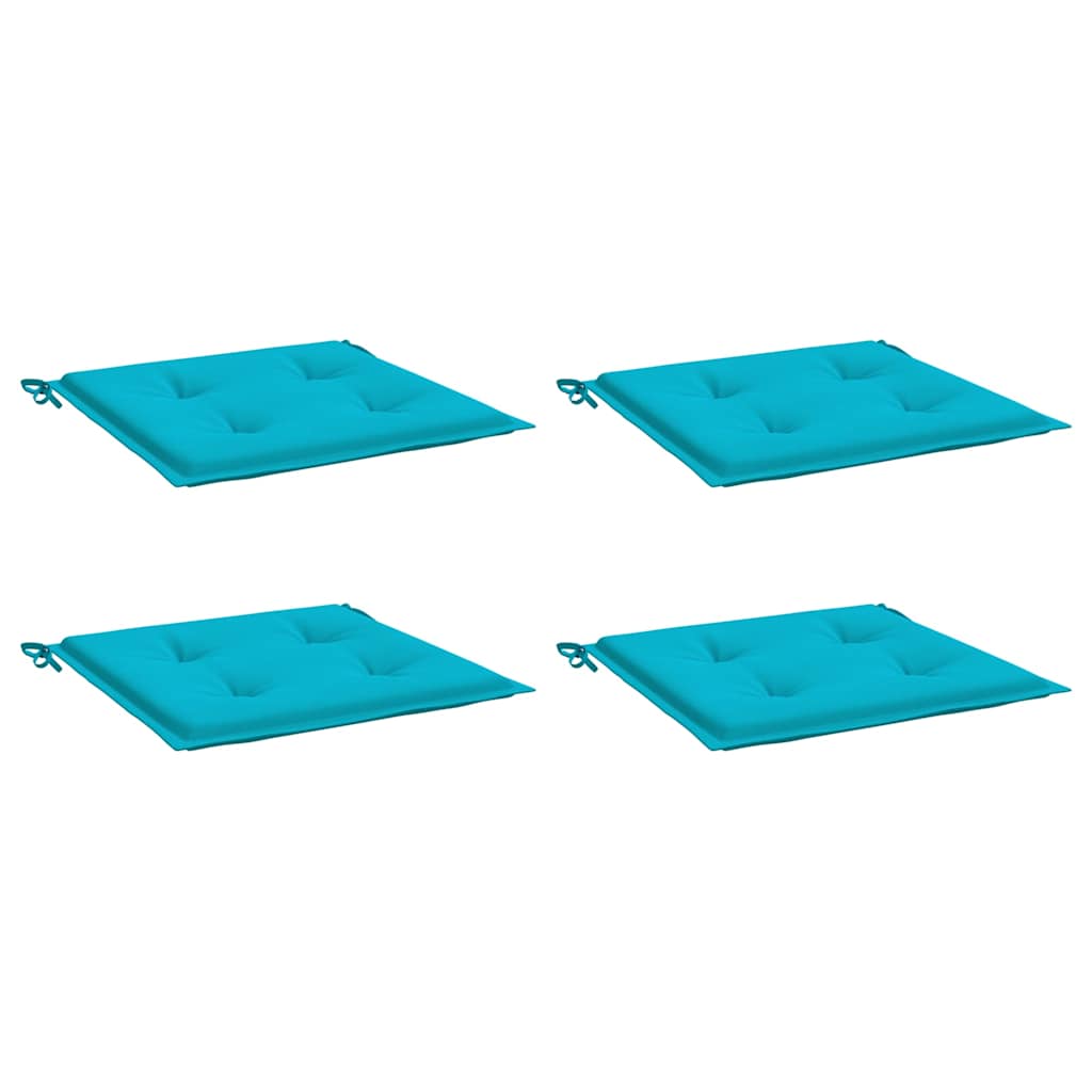 Seat cushions, 4 pcs, turquoise, 50x50x4cm, fabric