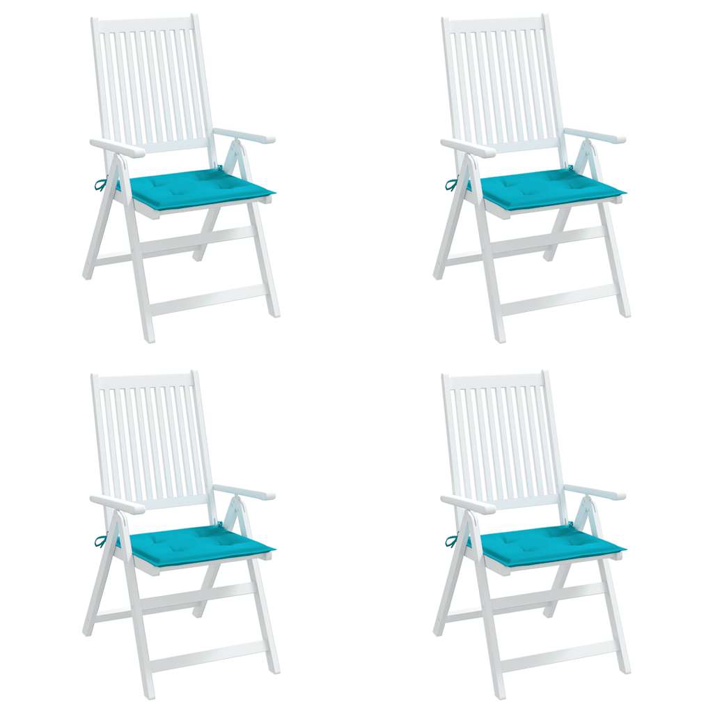 Seat cushions, 4 pcs, turquoise, 50x50x4cm, fabric