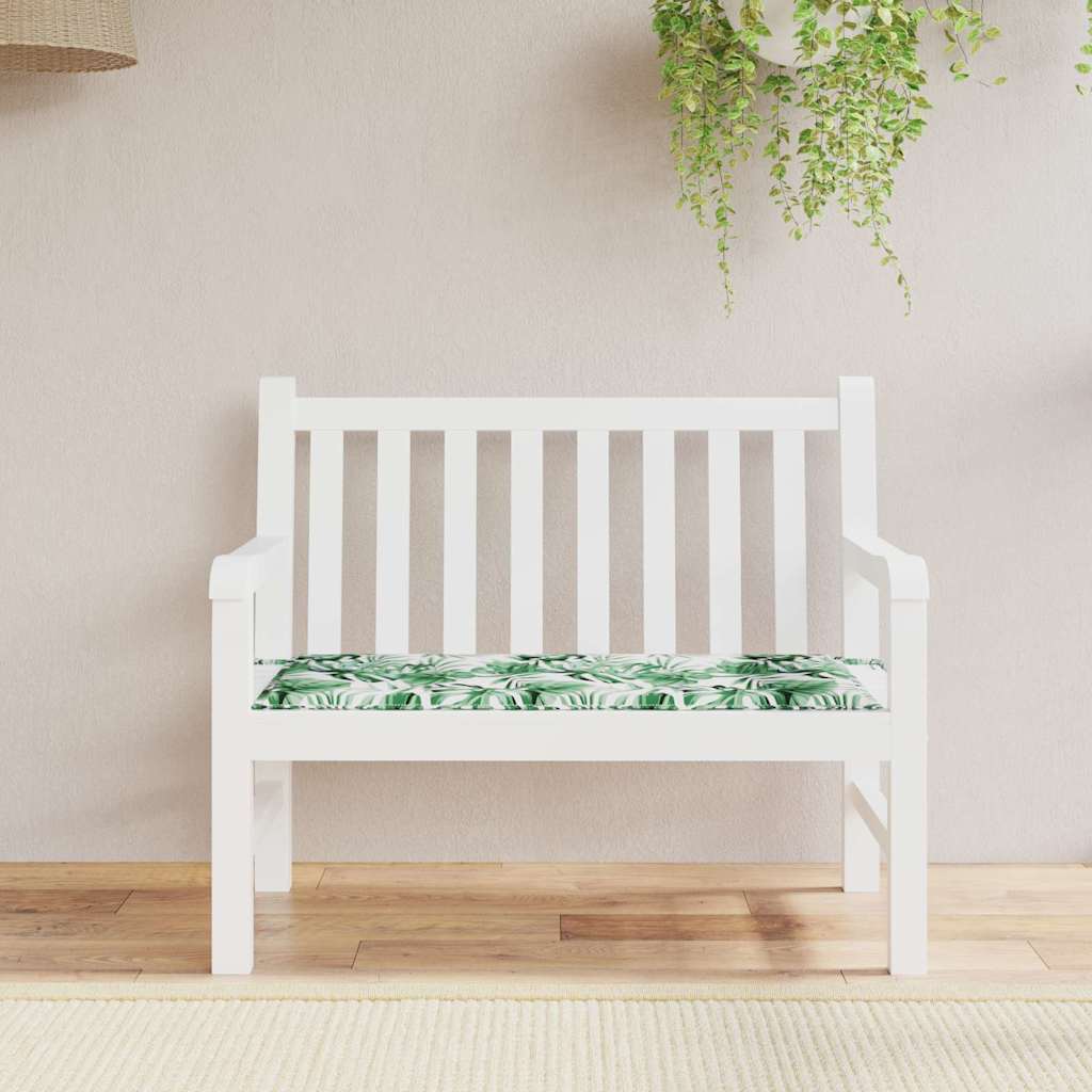 Garden Bench Cushion Floral Green 100 x 50 x 4 cm Oxford Fabric