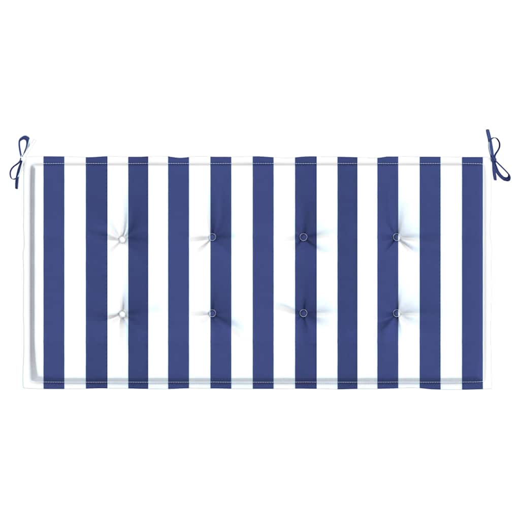 Garden bench cushion, blue and white, 120x50x4cm, fabric