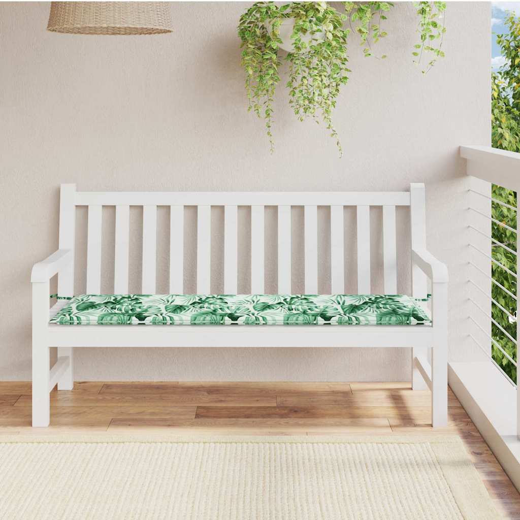 Garden Bench Cushion Floral Green 150 x 50 x 4 cm Oxford fabric