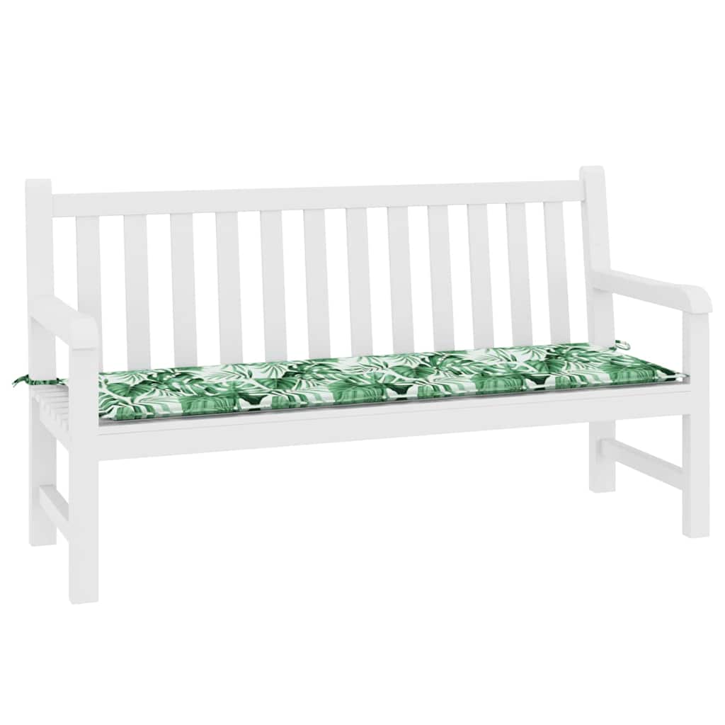 Garden Bench Cushion Floral Green 150 x 50 x 4 cm Oxford fabric