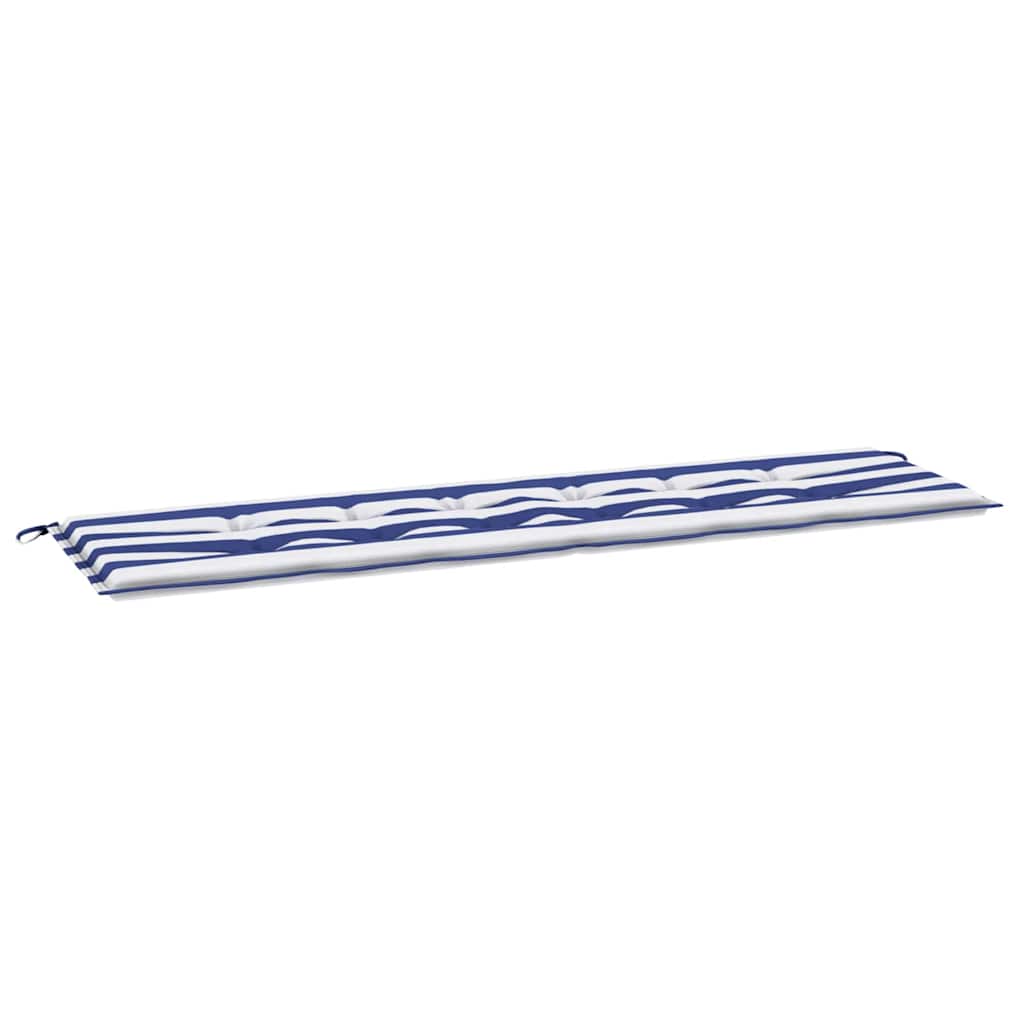 Garden Bench Cushion Striped Blue and White 180 x 50 x 4 cm