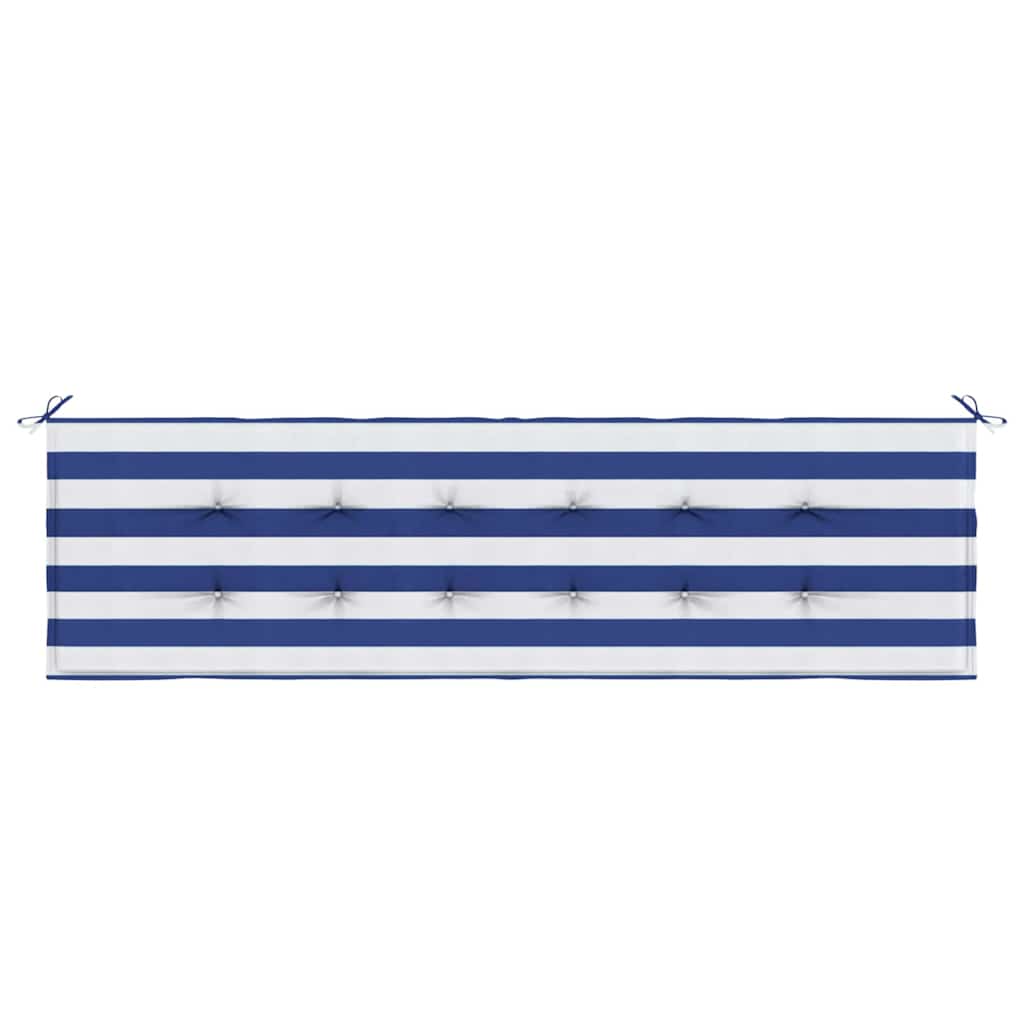 Garden Bench Cushion Striped Blue and White 180 x 50 x 4 cm
