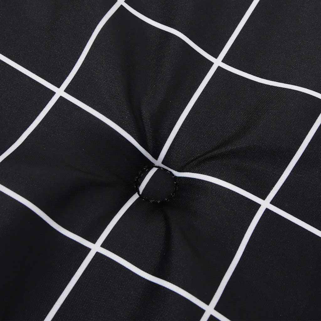 Dārza soliņa spilvens, 200x50x4cm, audums, melni rūtaini