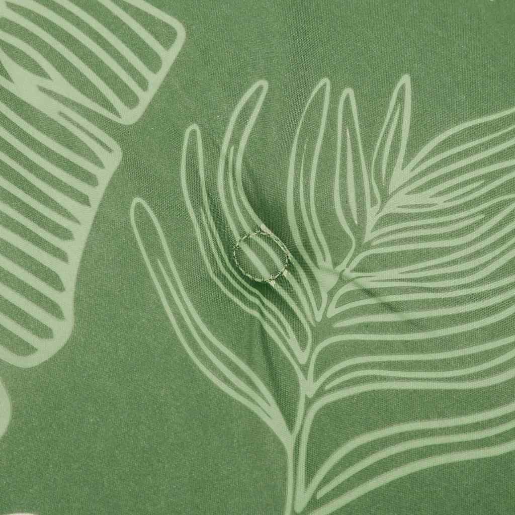 Garden bench cushion, 200x50x4cm, fabric, with leaves
