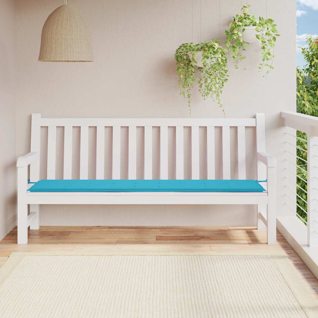 Garden bench cushion, turquoise, 200x50x4cm, fabric
